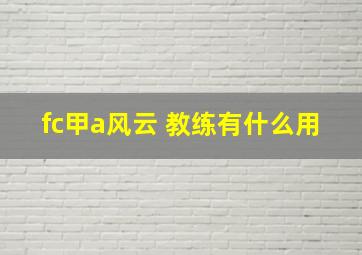 fc甲a风云 教练有什么用